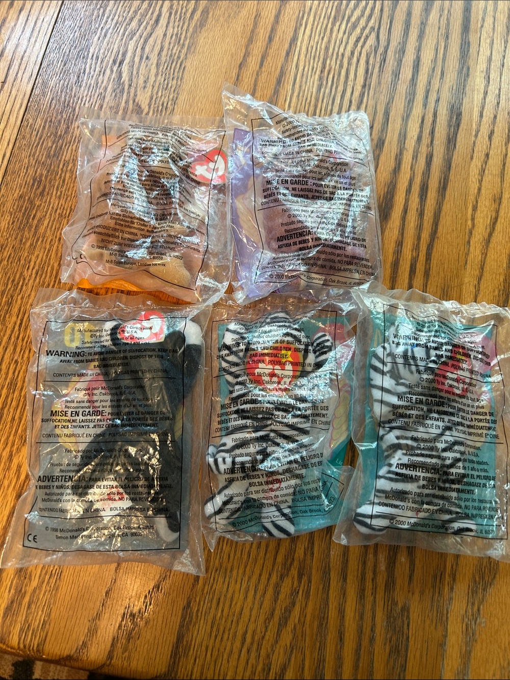 Ty McDonald’s Beanie Baby Assortment - Black, White, Orange, Purple, Teal